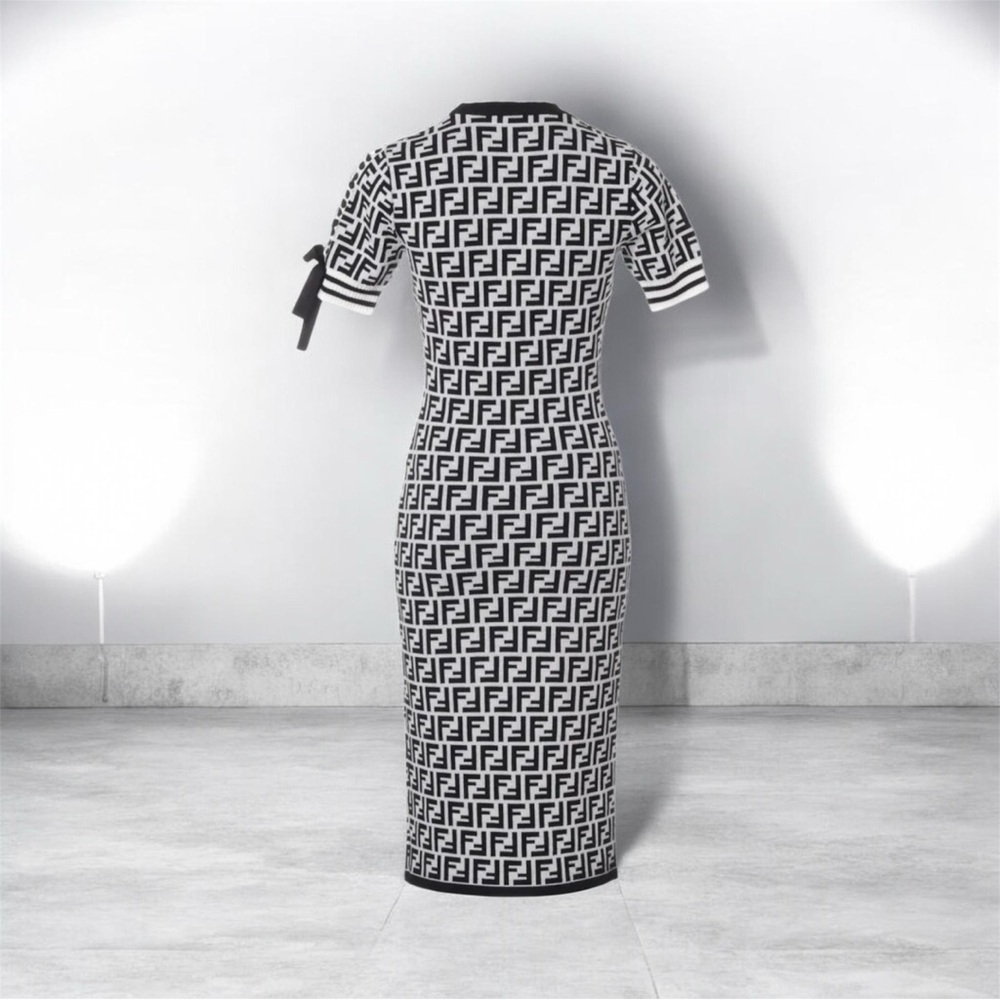 Fendi Black and White Patterned Dress - Picture 4 of 4